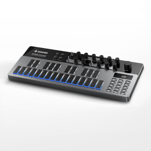ESSENTIAL B1 Басовый синтезатор со 16-ступенчатым секвенсором, фильтрами и Midi. DONNER 