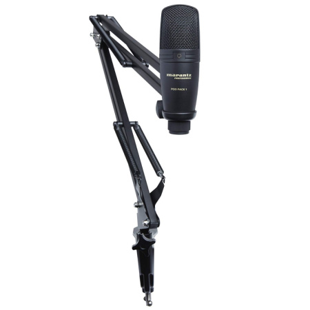 Pod Pack 1 USB-конденсаторный микрофон с регулируемым настольным микрофонным креплением. Marantz