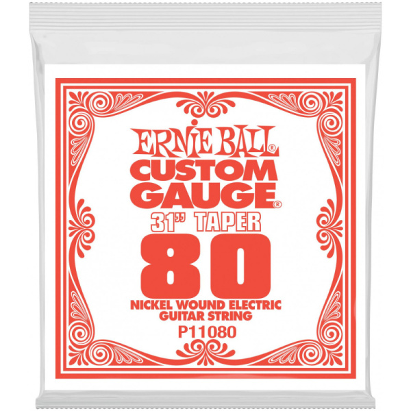 P11080 Струна отдельная для электрогитары (сталь, обмотка никель, калибр .080). Ernie Ball