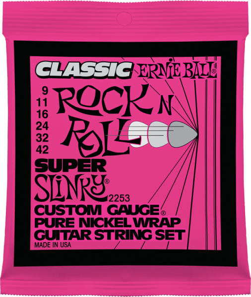 P02253 Classic Pure Nickel Super Slinky Комплект cтрун для электрогитары, 9-42, Ernie Ball