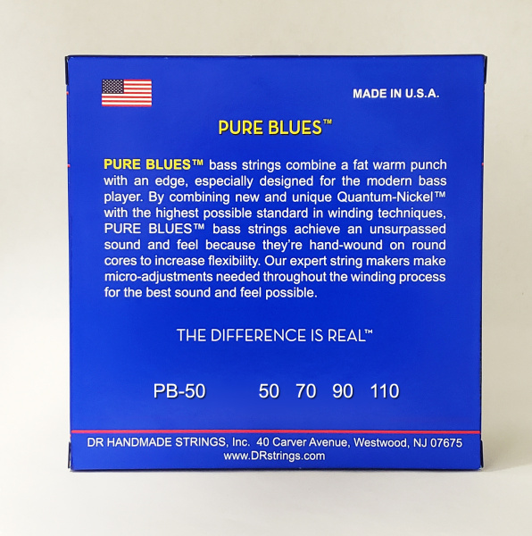 PB-50 Pure Blues Комплект струн для бас-гитары, никель, 50-110, DR