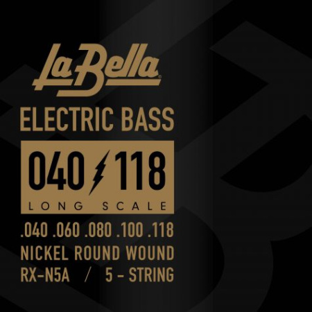 RX-N5A RX – Nickel Комплект струн для 5-струнной бас-гитары, никелированные, 40-118, La Bella