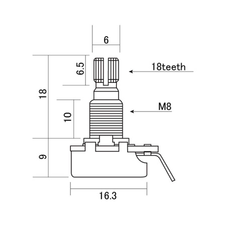 H-ALP-5001 Потенциометр A500K (лог), Hosco
