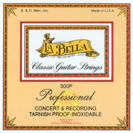 500Р Professional Комплект профессиональных полированных струн для классической гитары La Bella