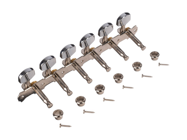 J-32-12-CR Колки для 12-струнной гитары, никель, 2 планки по 6 колков, Paxphil