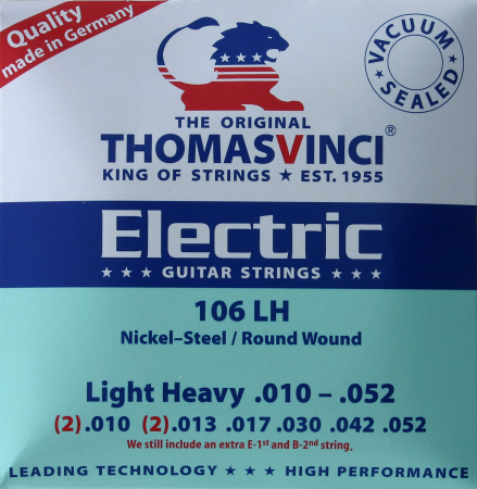 106LH Light Heavy Комплект струн для электрогитары, 10-52. THOMASVINCI