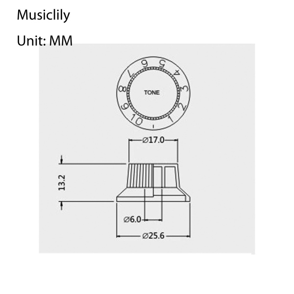M150 Комплект ручек потенциометров (2+1), Fender Strat, черные, Musiclily