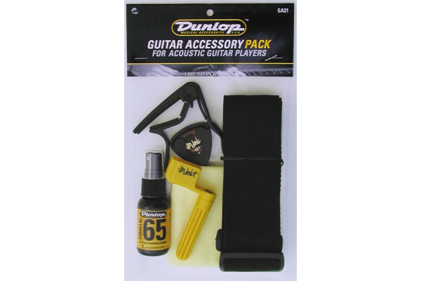 (TDN) Dunlop GA21 Acoustic Guitar Accessory Pack With Strap