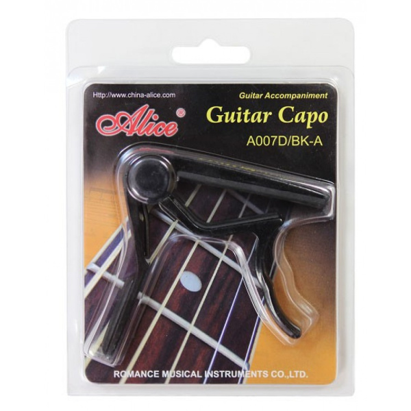 A007D/BK-A Каподастр для акустической гитары Alice 