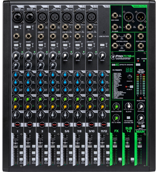 ProFX12v3 12-канальный микшер с процессором эффектов и USB. MACKIE