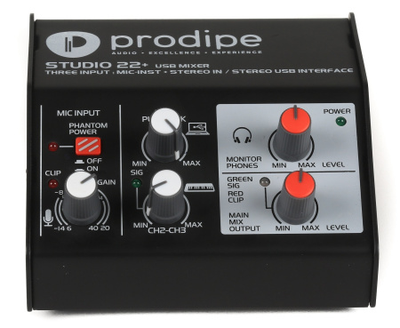 STUDIO22+ Внешняя звуковая карта USB, Prodipe