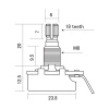 H-CTS-B500MM Потенциометр B500K (лин), метрический, Hosco