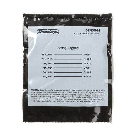 DEN09544 Комплект струн для электрогитары, никелированные, Х-Light, 9.5-44, Dunlop