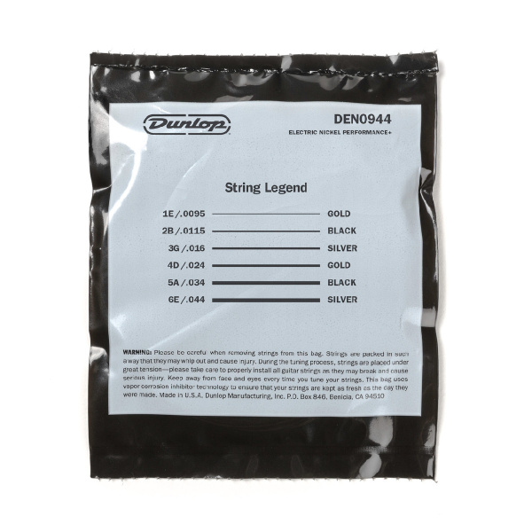 DEN09544 Комплект струн для электрогитары, никелированные, Х-Light, 9.5-44, Dunlop