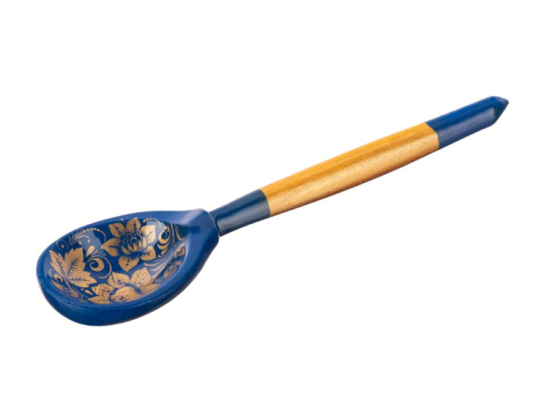 LHL7102 Деревянная ложка маленькая, роспись "Золото", Хохлома