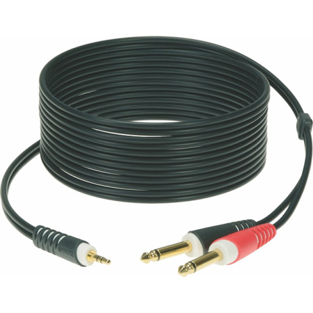 AY5-0600 Коммутационный кабель, 3.5мм-2x6.35мм, 6м, Klotz