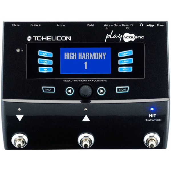 PLAY ACOUSTIC напольный процессор эффектов/гармонайзер для вокала и акустической гитары. TC HELICON 