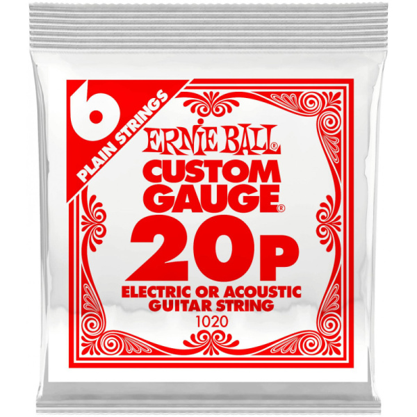 P01020 Струна отдельная для акустической и электрогитары, калибр .020. Ernie Ball