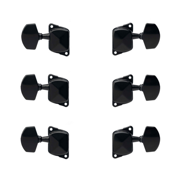 J-21-3+3-BK Колки для гитары 3+3, черные, Paxphil