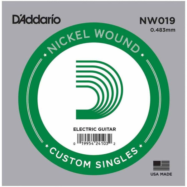 NW019 Nickel Wound Отдельная струна для электрогитары,  D'Addario