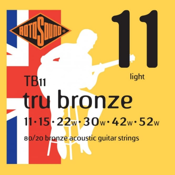TB11 STRINGS 80/20 BRONZE Комплект струн для акустической гитары, бронза, 11-52. ROTOSOUND