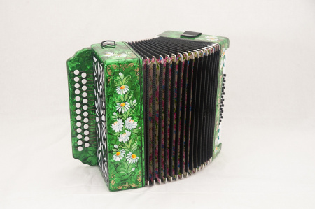 G-21-C-GR Гармонь Тульская-301М 25х25-III с двумя ремнями, зеленая, Тульская гармонь