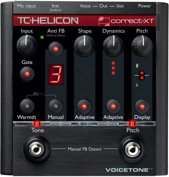 VOICETONE CORRECT XT напольная вокальная педаль эффекта коррекции тона, TC HELICON 