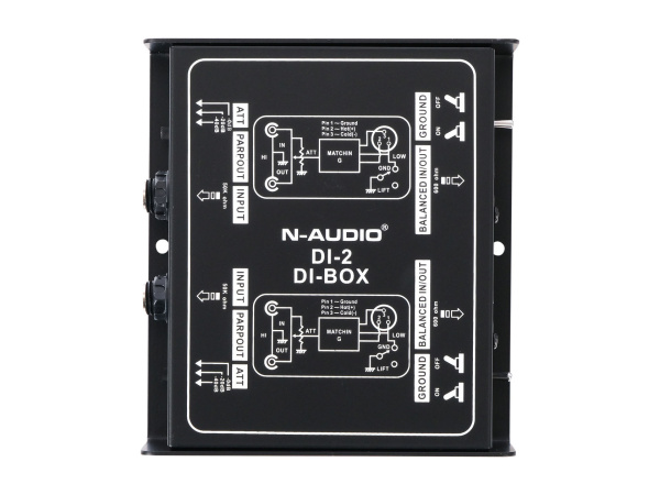 DI-2 D.I. Box Дибокс, Преобразователь сигнала для гитары, пассивный, N-Audio