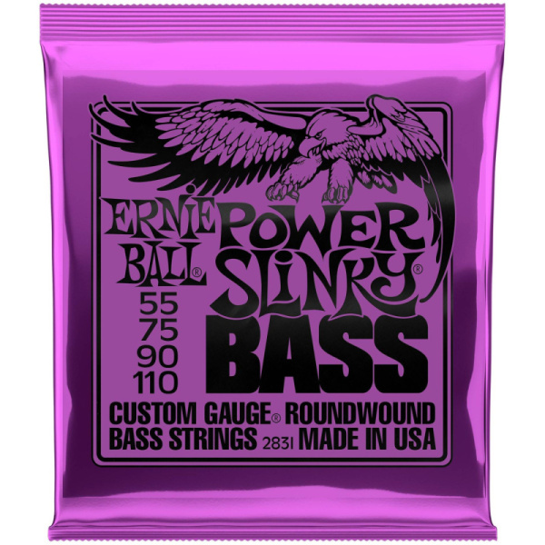 P02831 струны для бас-гитары Nickel Wound Bass Power Slinky (55-75-90-110), Ernie Ball