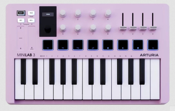 MiniLAB 3 Rose Quartz MIDI-клавиатура, 25 клавиш, розовый цвет. ARTURIA 