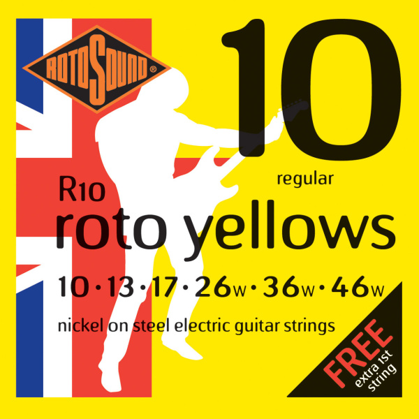 R10 STRINGS NICKEL REGULAR Комплект струн для электрогитары, никелевое покрытие, 10-46. ROTOSOUND