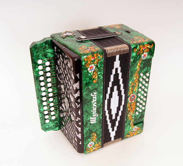 S51XL-C-GR Гармонь "Шуйская" 25х25-III, зеленая, Шуйская гармонь