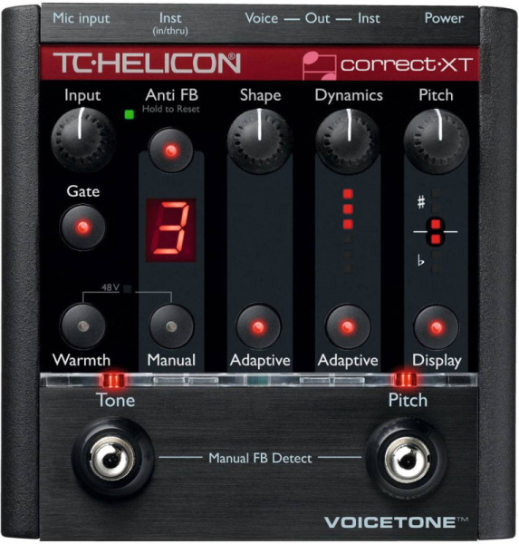 VOICETONE CORRECT XT напольная вокальная педаль эффекта коррекции тона, TC HELICON 