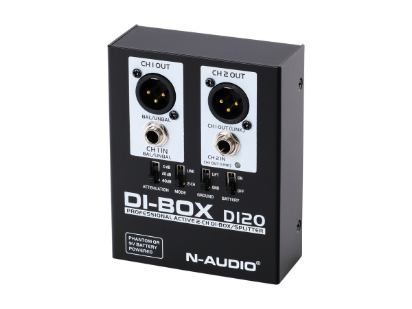 DI20 D.I. Box Дибокс, Преобразователь сигнала для гитары, активный, N-Audio