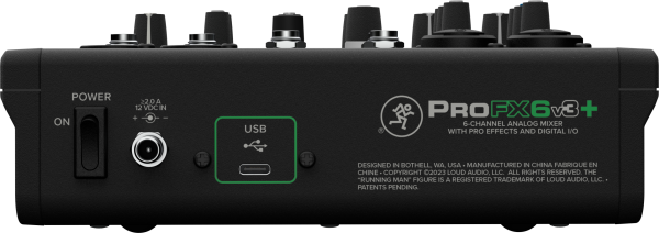ProFX6v3+ 6-канальный микшер с процессором эффектов, режимами записи USB, Bluetooth. MACKIE