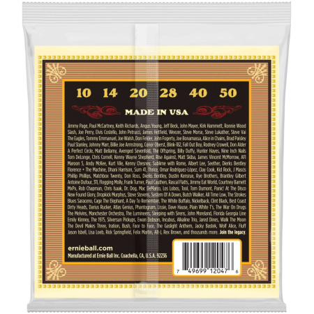 P02047 Earthwood Silk & Steel Extra Soft Комплект струн для акустической гитары  10-50, Ernie Ball