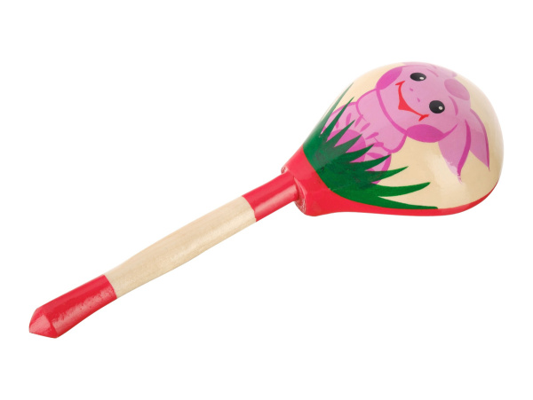 LHL6702 Деревянная ложка полубаская, роспись "Лунтик", Хохлома