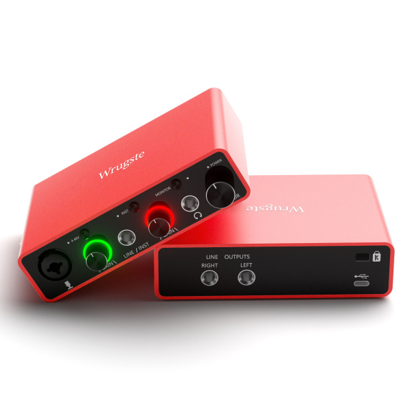 GV-AR001B Внешняя звуковая карта USB, 2 входа (XLR+Jack)/2 выхода, Wrugste