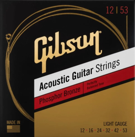 SAG-PB12 PHOSPHOR BRONZE LIGHT GAUGE 0.12-0.53 Комплект струн для акустической гитары. GIBSON