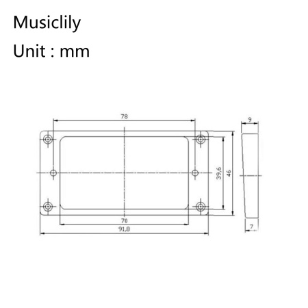 MX1588BK-MX1589BK Комплект рамок звукоснимателей (1+1), прямые, черные, Musiclily