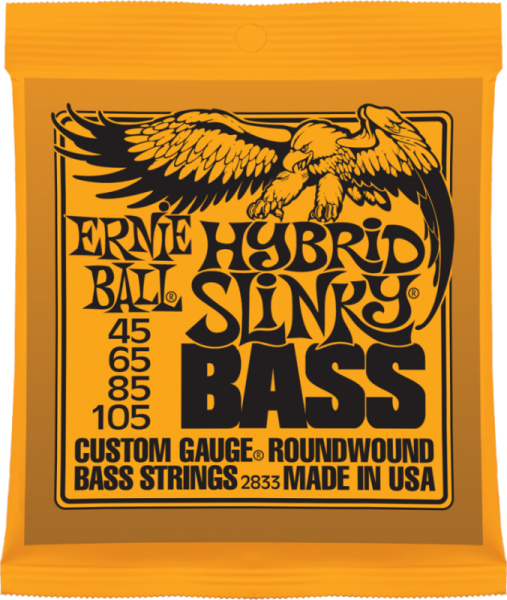P02833 Hybrid Slinky Bass Комплект струн для бас-гитары, 45-105, никель, Ernie Ball
