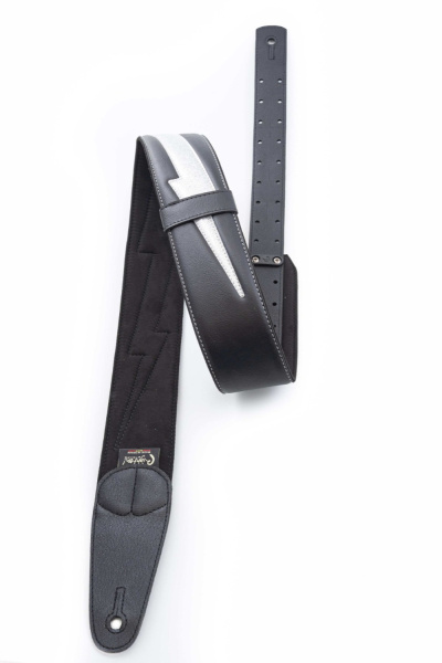 8419612000667 Mojo Bolt II Silver Glitter Ремень для гитары, текстиль/синтетика, RightOn Straps