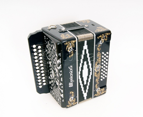 C32X-A-BLACK Гармонь "Шуйская" 25х25-III-2, черная, Шуйская гармонь