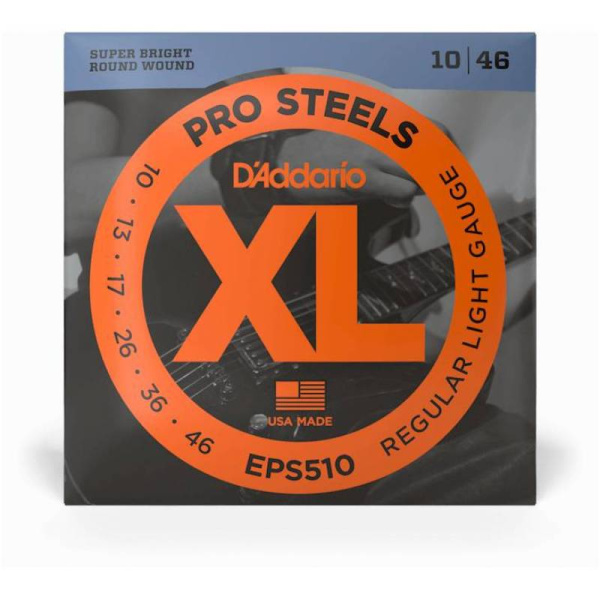 EPS510 XL PRO STEEL Комплект струн для электрогитары Regular Light 10-46 D`Addario
