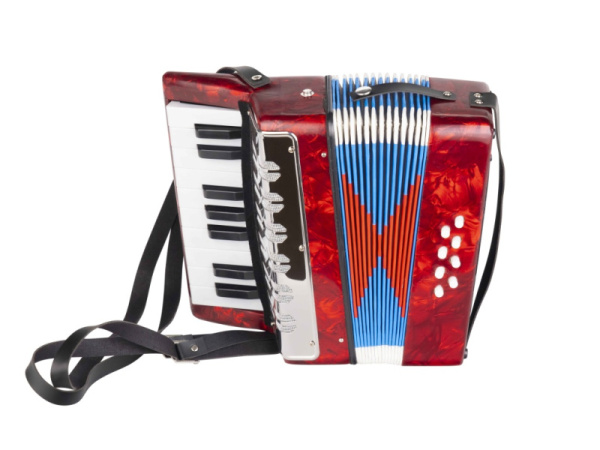 UC104-R Аккордеон кнопочный сувенирный (размер:	1/8), красный, Aurus