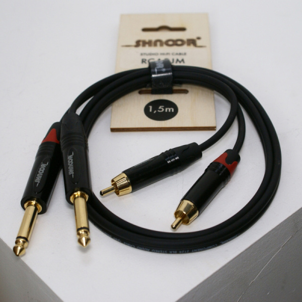 RCA2JM-1,5m Компонентный кабель 2хRCA - 2хJack моно, 1,5м, SHNOOR