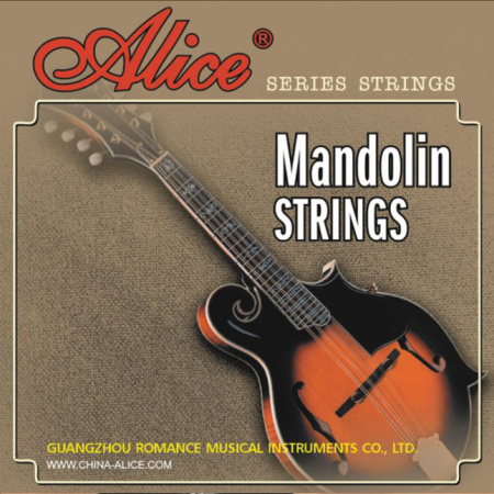 AM04 Комплект струн для мандолины, посеребренная медь, 10-34, Alice