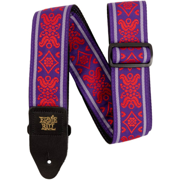P05330 гитарный ремень Jacquard с рисунком Royal Flush Red. ERNIE BALL