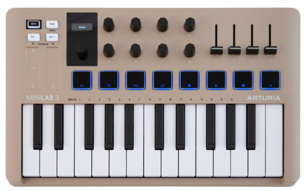 MiniLAB 3 Champagne MIDI-клавиатура, 25 клавиш, цвет шампань. ARTURIA 