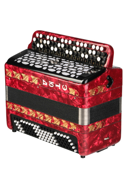 BN-40-RD (БН-40) Баян ученический двухголосный Этюд-205М2, 55х100-II, красный, Тульская гармонь